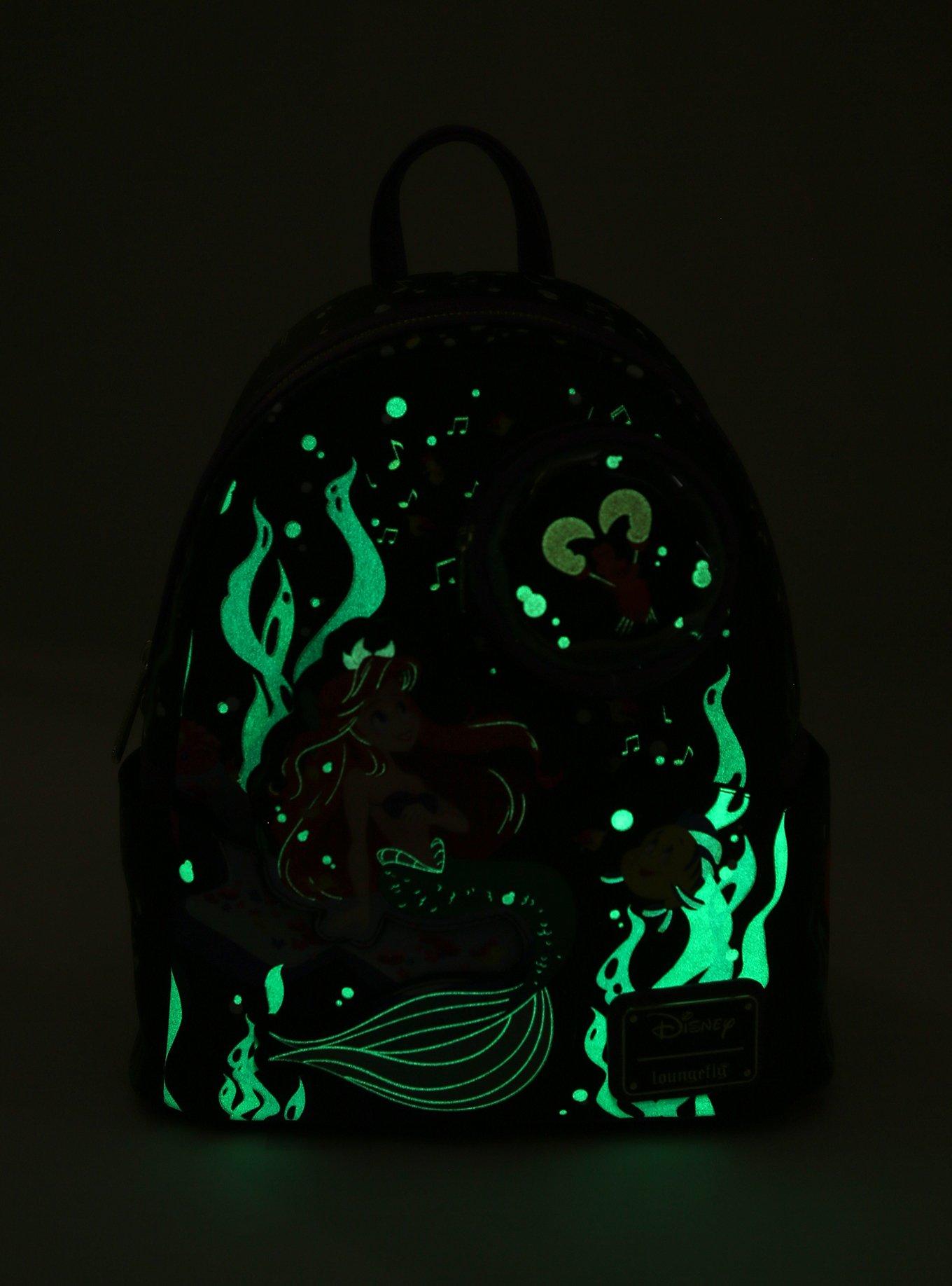 Loungefly Disney The Little Mermaid Under The Sea Glow-In-The-Dark Mini Backpack, , alternate
