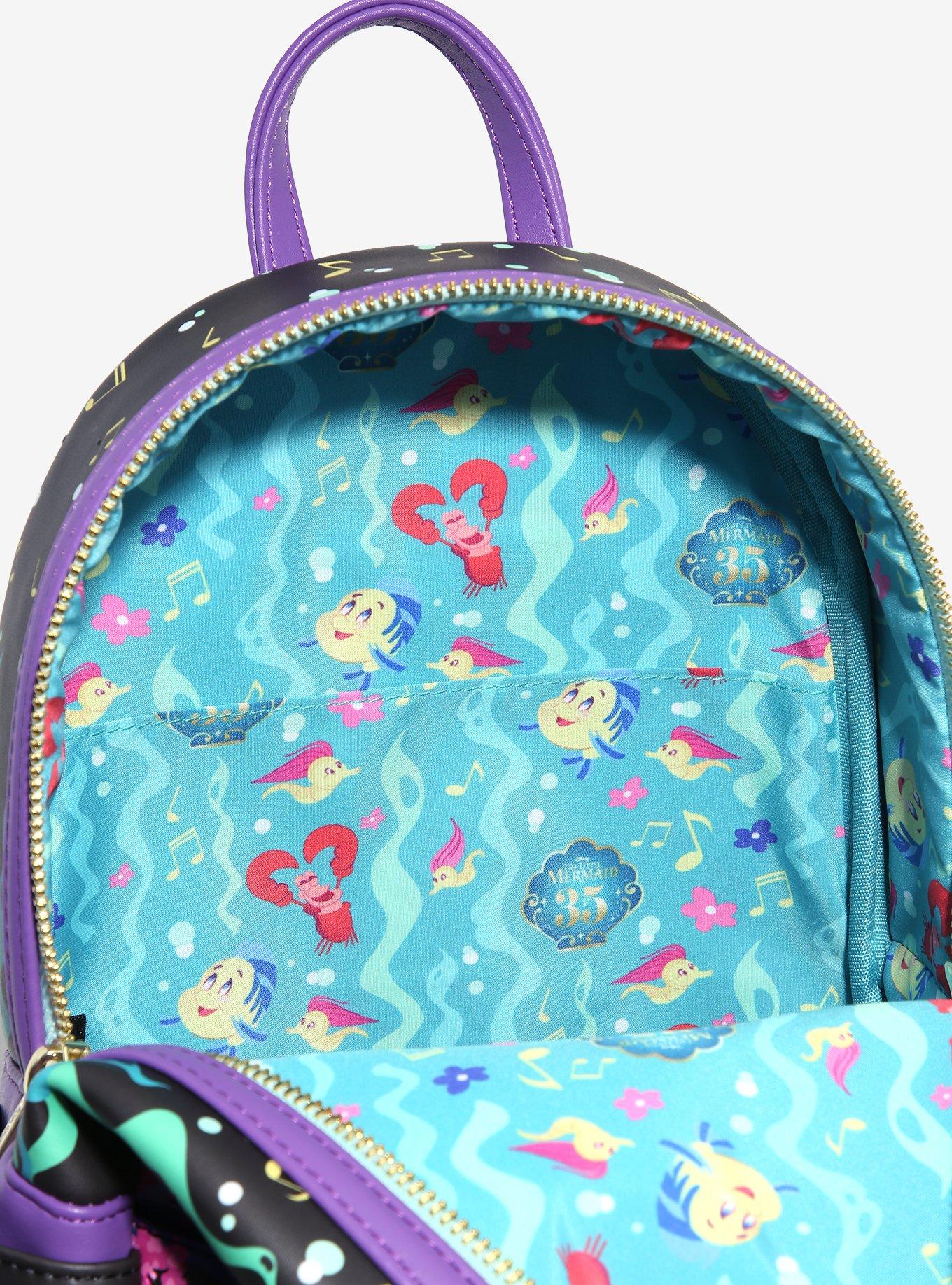 Loungefly Disney The Little Mermaid Under The Sea Glow-In-The-Dark Mini Backpack, , alternate
