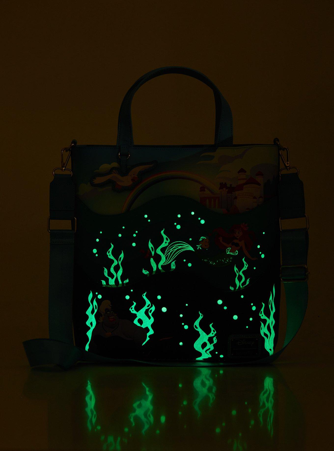 Loungefly Disney The Little Mermaid Land & Sea Glow-In-The-Dark Tote Bag, , alternate