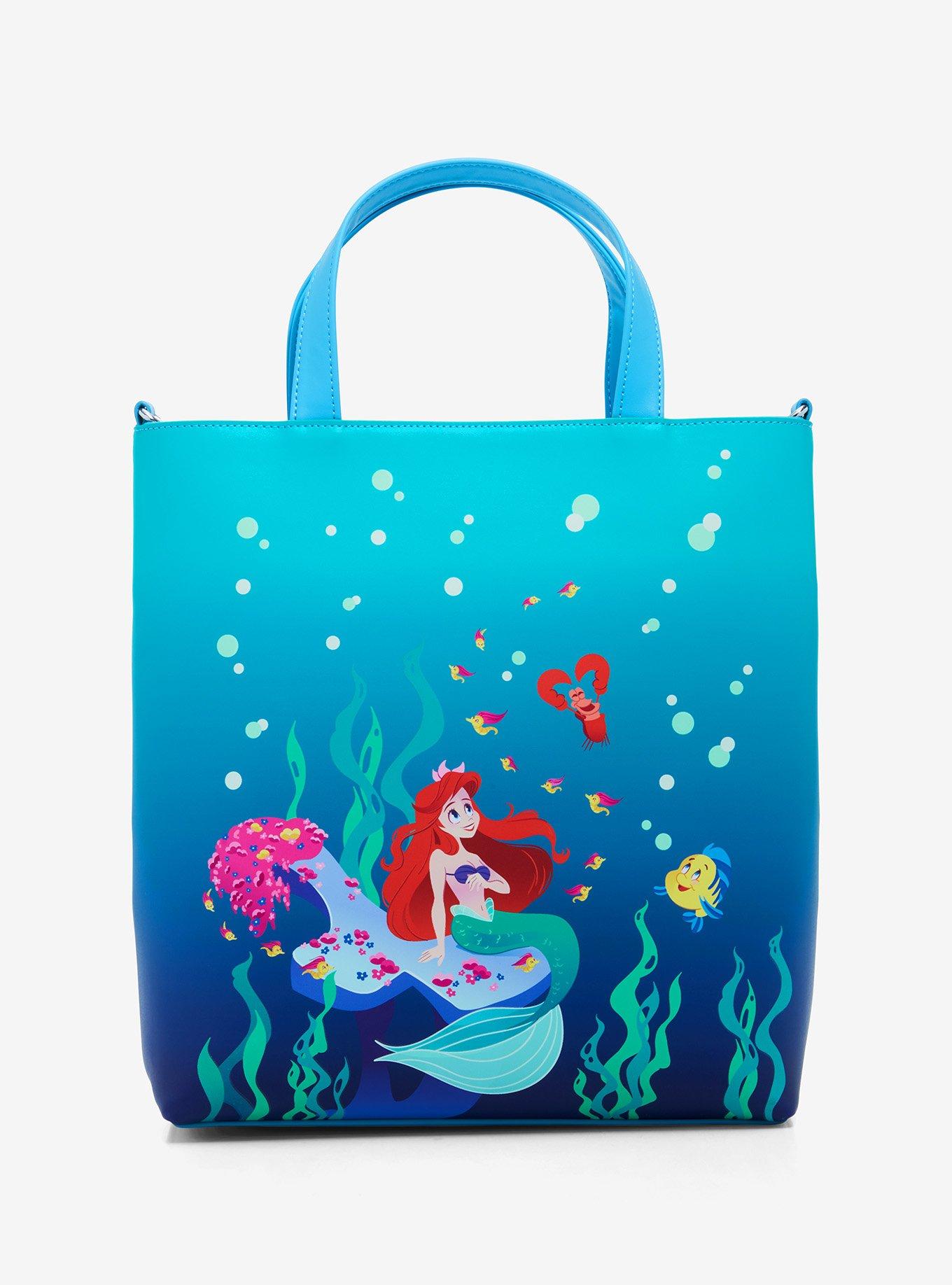 Loungefly Disney The Little Mermaid Land & Sea Glow-In-The-Dark Tote Bag, , alternate