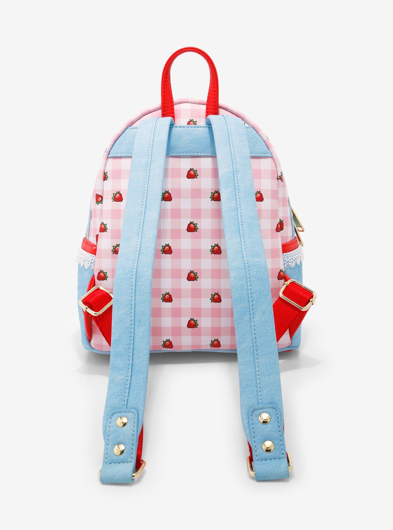 Loungefly Strawberry Shortcake Gingham Denim Mini Backpack, , alternate