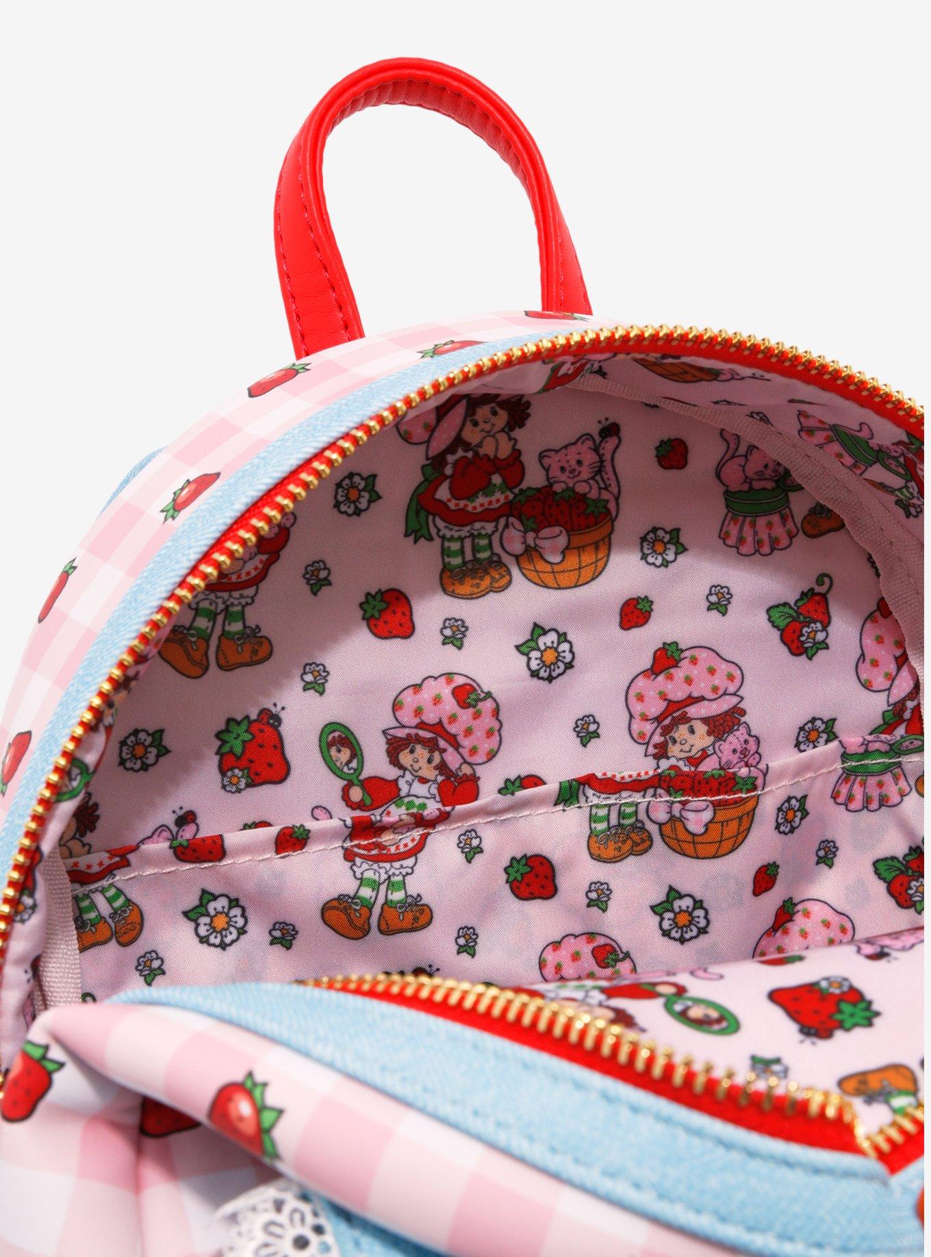 Loungefly Strawberry Shortcake Gingham Denim Mini Backpack, , alternate