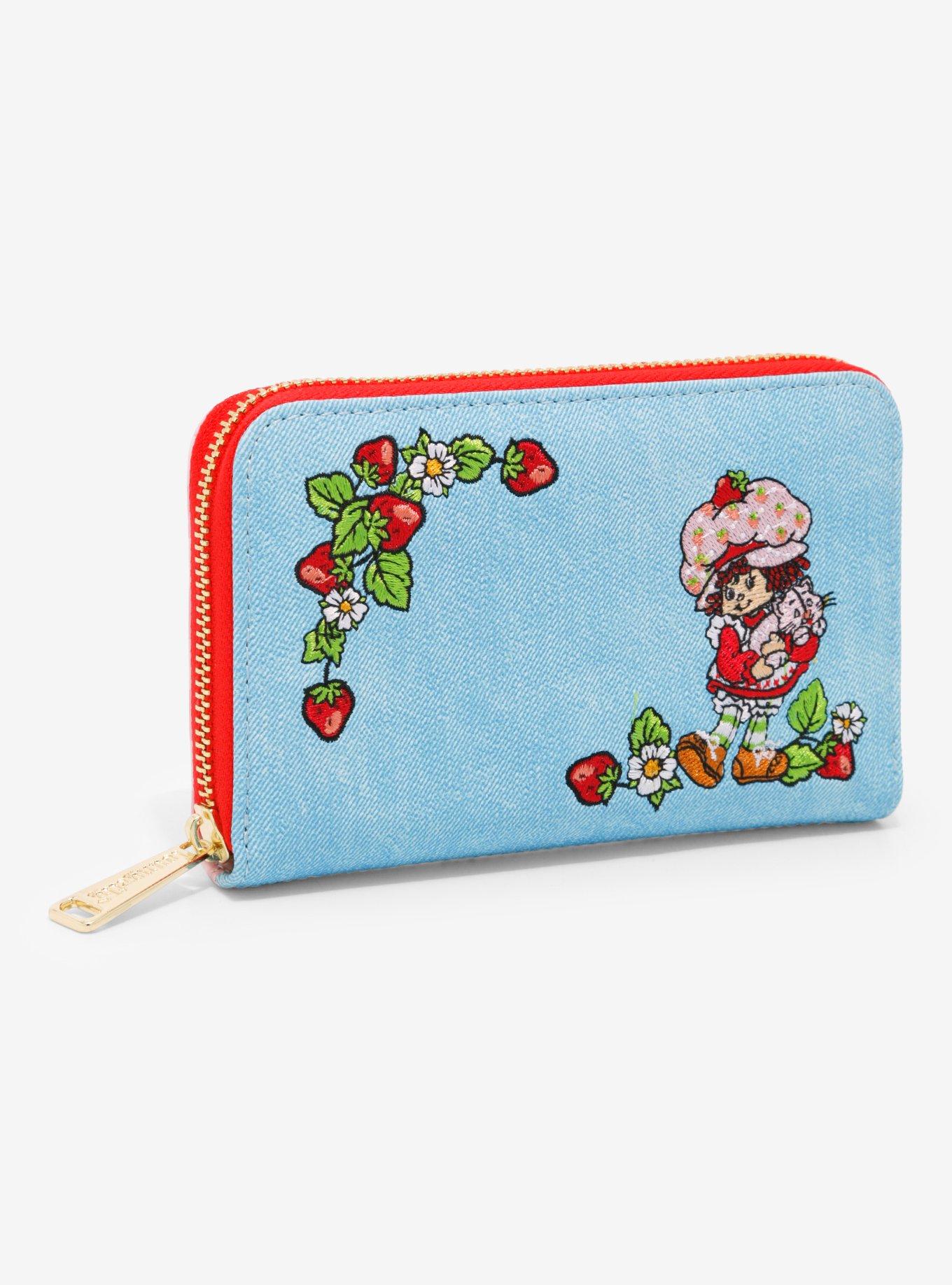 Loungefly Strawberry Shortcake Gingham Denim Zipper Wallet, , alternate