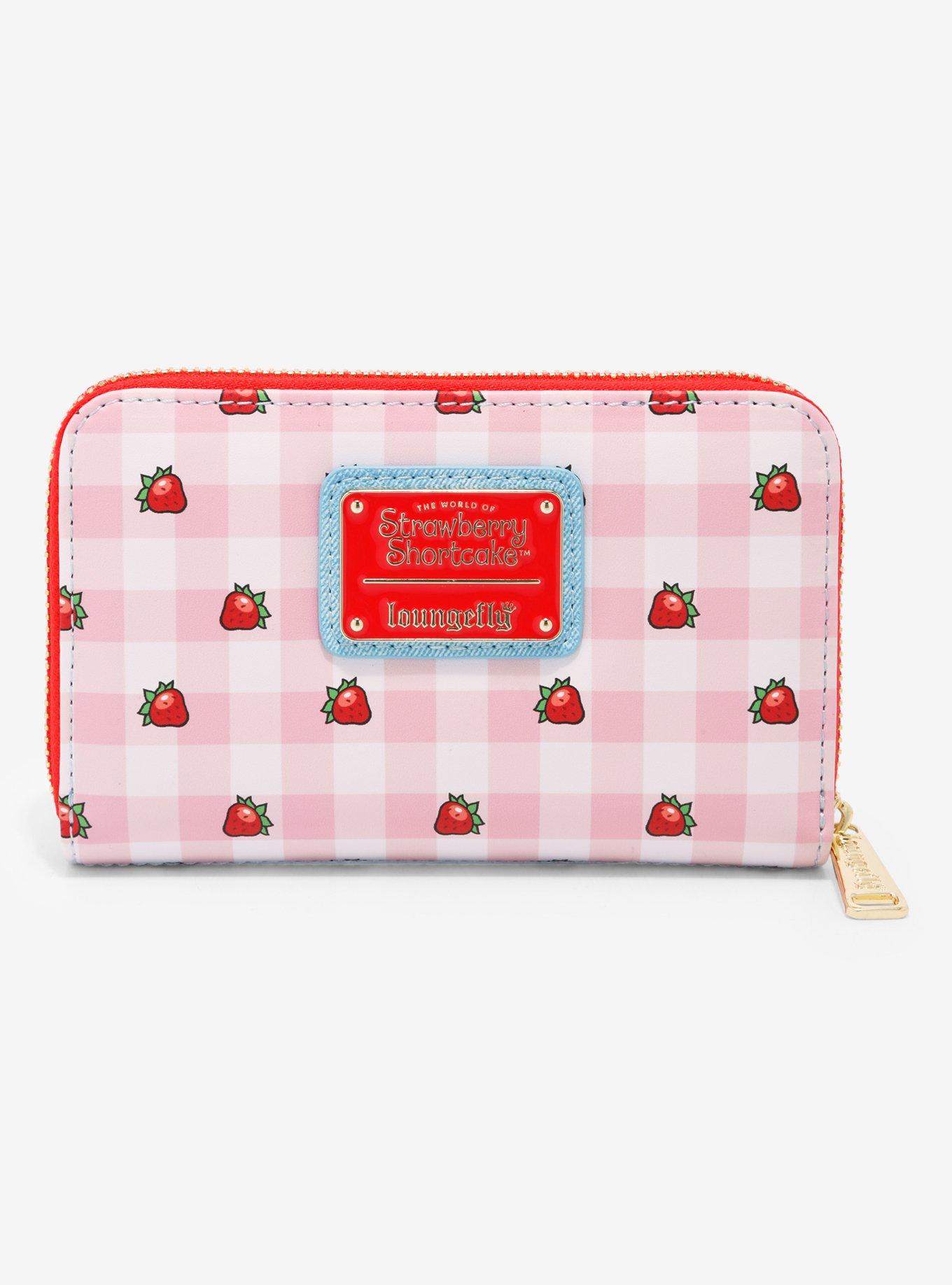 Loungefly Strawberry Shortcake Gingham Denim Zipper Wallet, , alternate