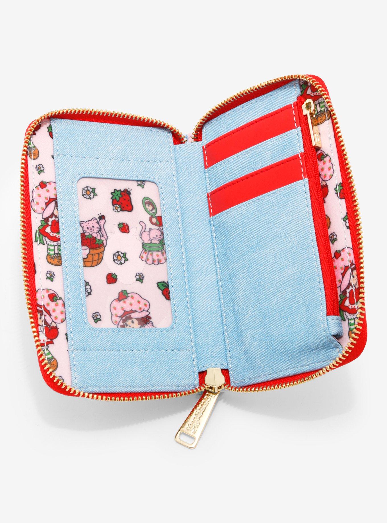 Loungefly Strawberry Shortcake Gingham Denim Zipper Wallet, , alternate