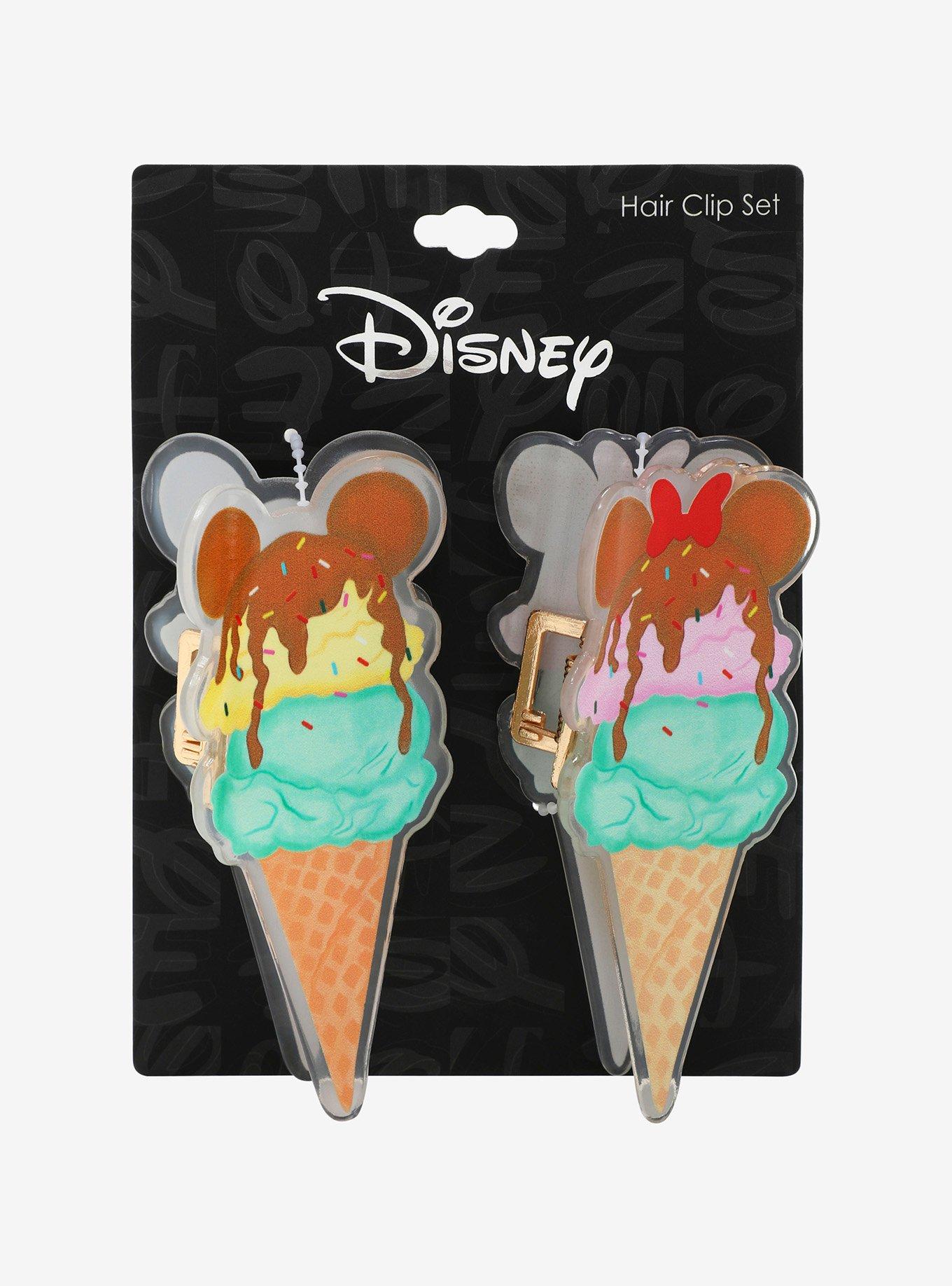 Disney Mickey & Minnie Mouse Ice Cream Claw Clip Set - BoxLunch Exclusive, , alternate
