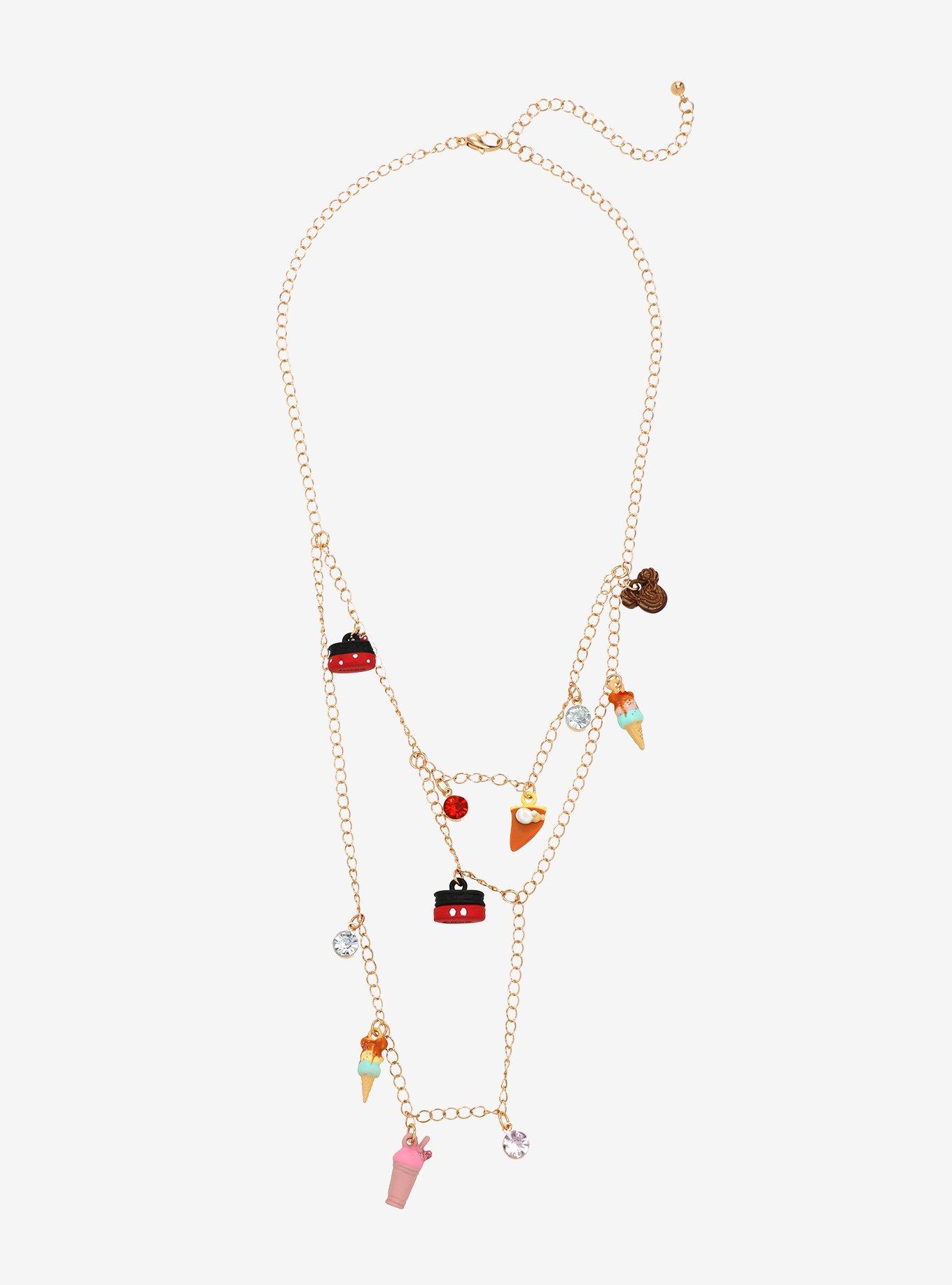 Disney Mickey and Minnie Mouse Ice Cream and Treats Charm Necklace — BoxLunch Exclusive, , alternate