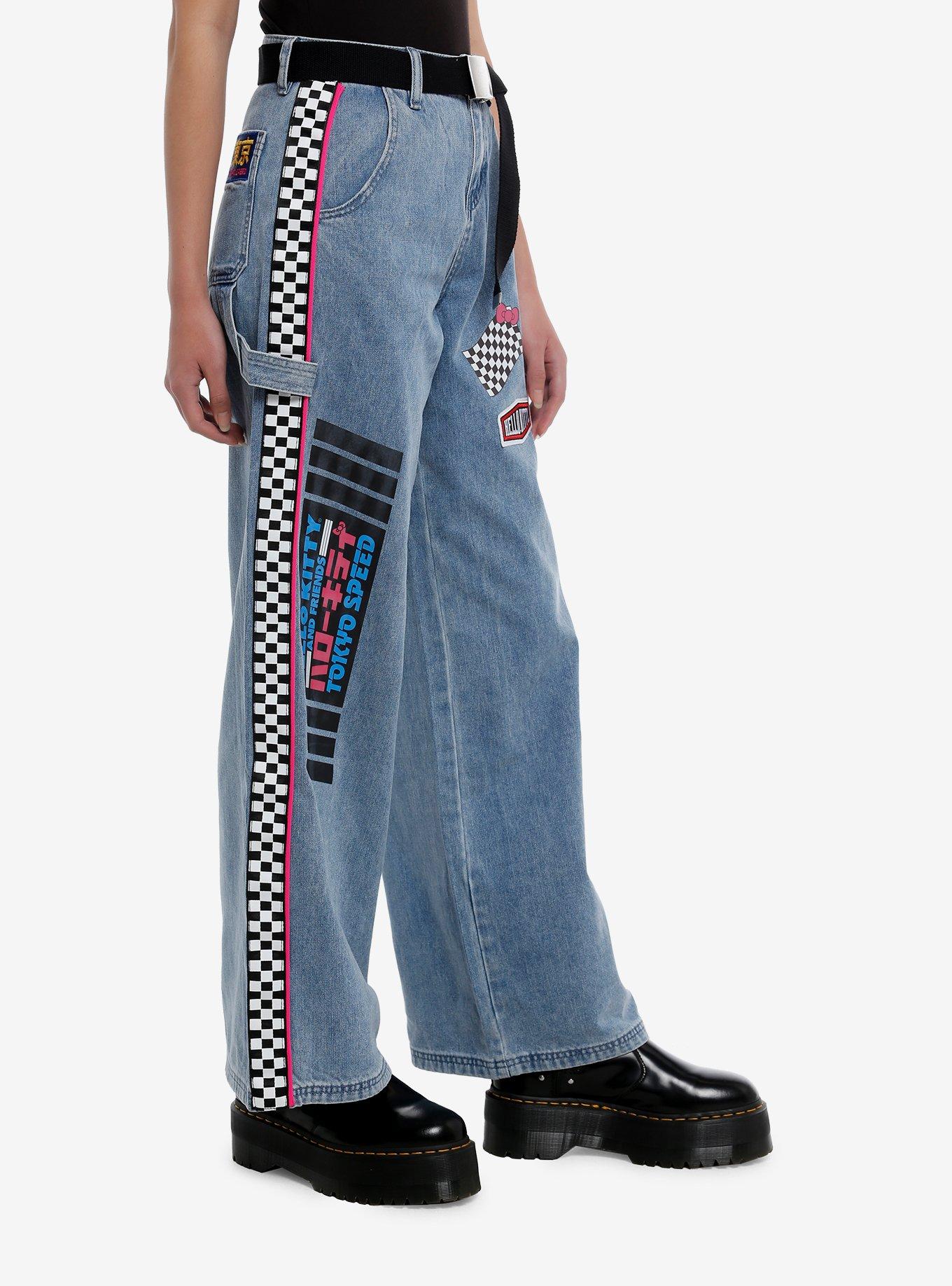 Hello Kitty And Friends Racing Team Wide Leg Girls Jeans, MULTI, alternate