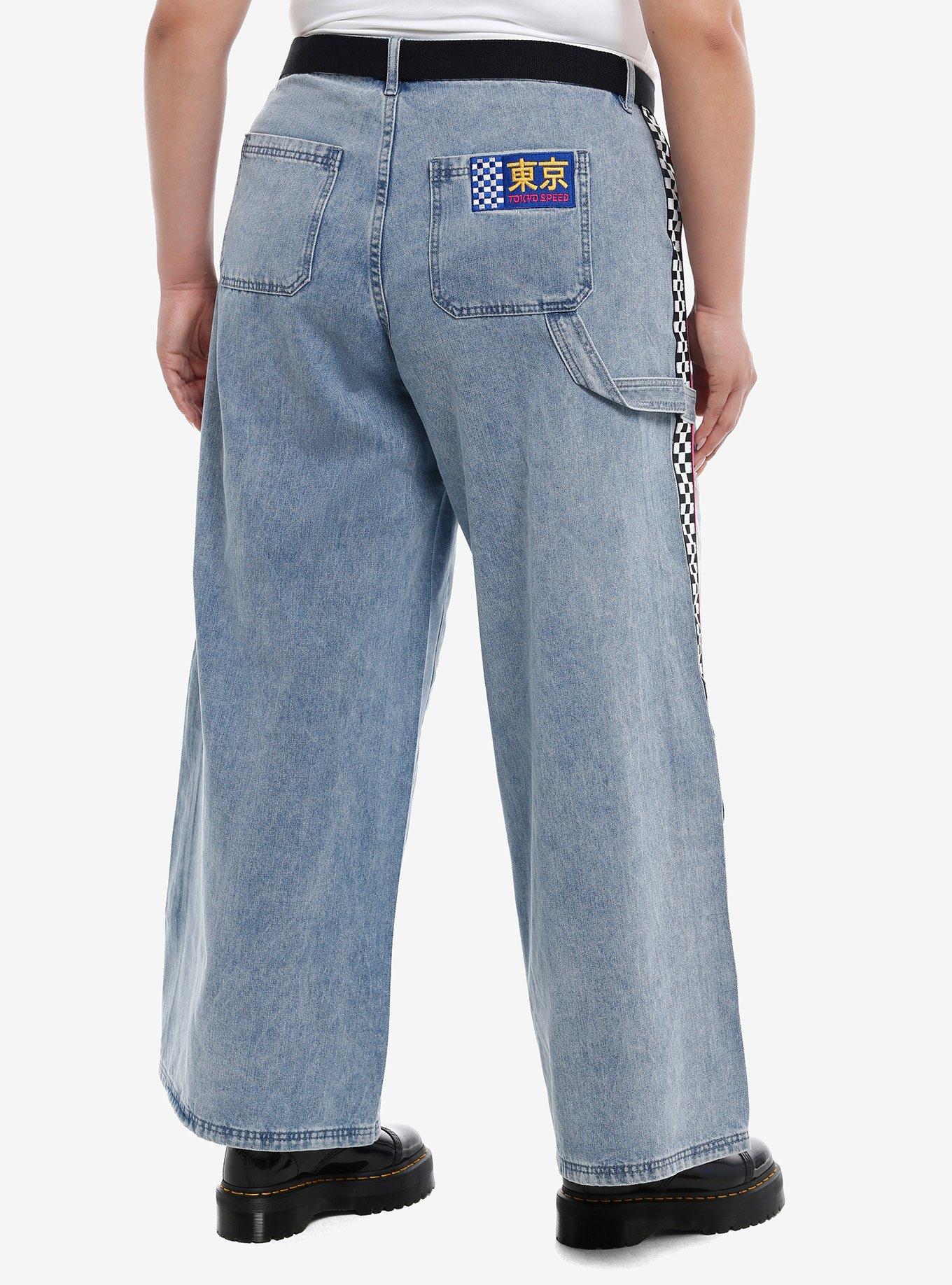 Hello Kitty And Friends Racing Team Wide Leg Girls Jeans Plus Size, MULTI, alternate