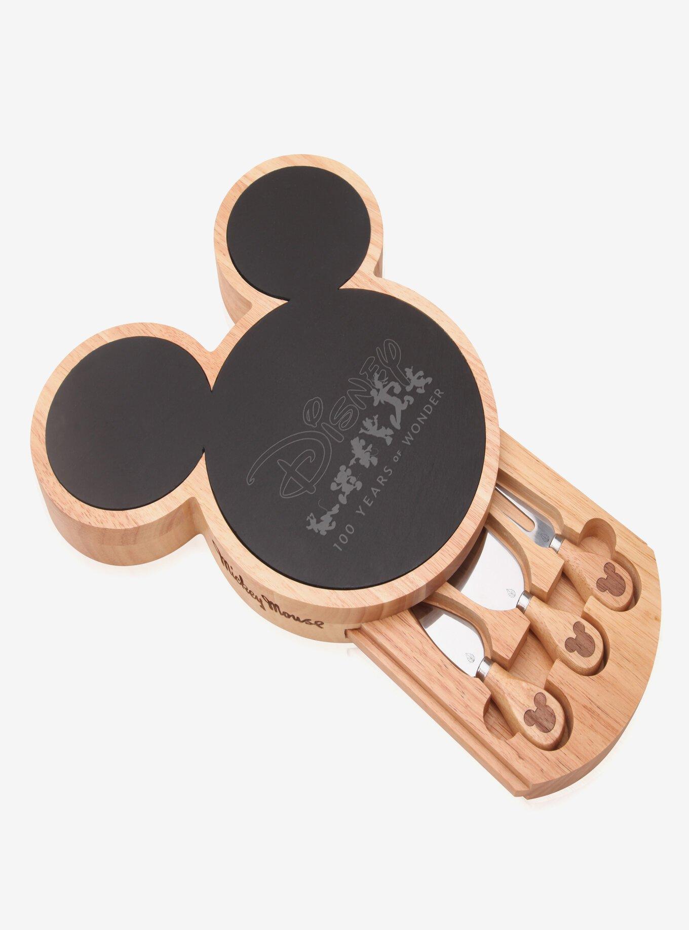 Disney100 Mickey Head-Shaped Black Cheese Board with Cheese Knife Set, , hi-res