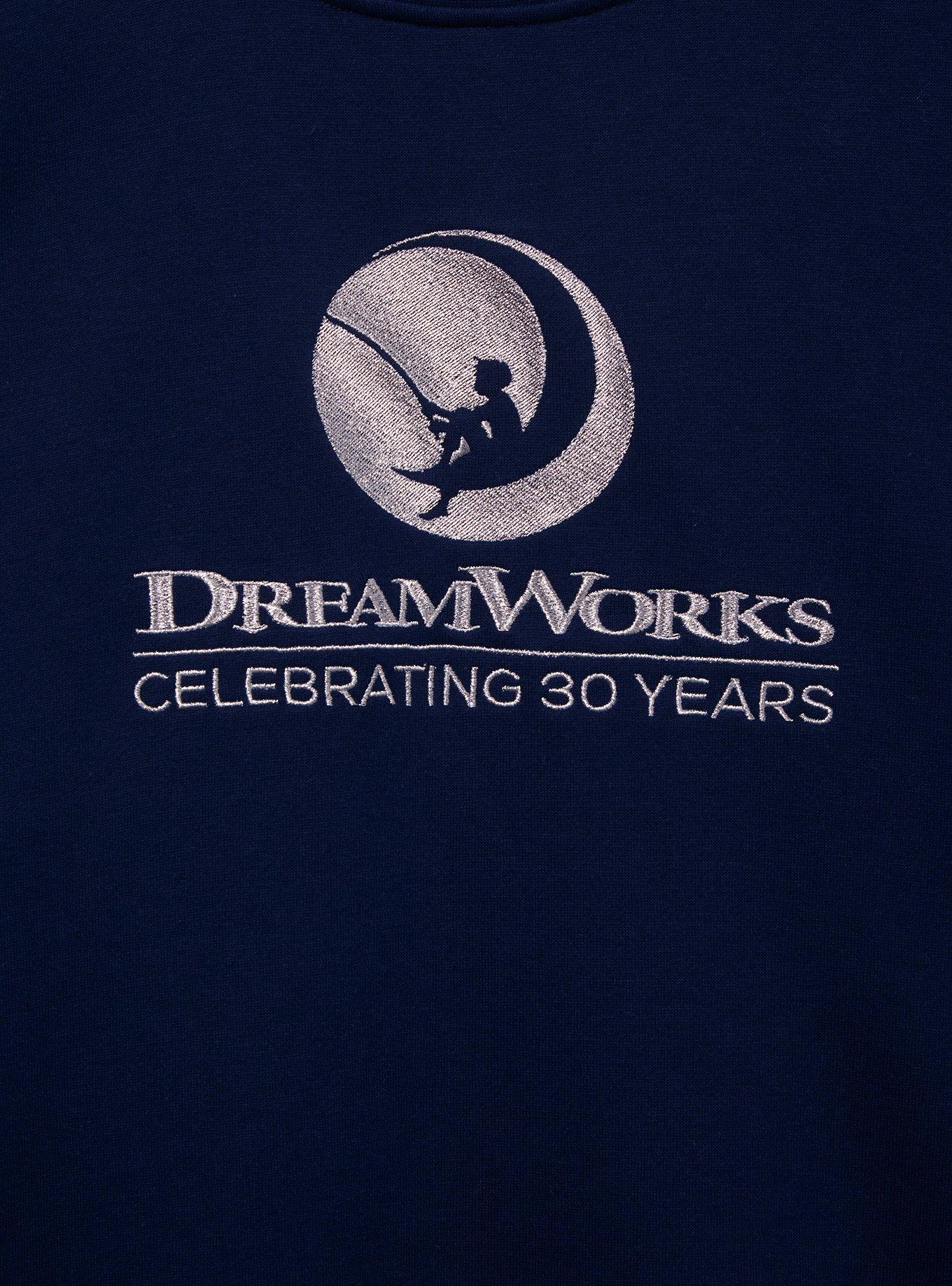 DreamWorks 30th Anniversary Metallic Logo Crewneck — BoxLunch Exclusive, NAVY, alternate