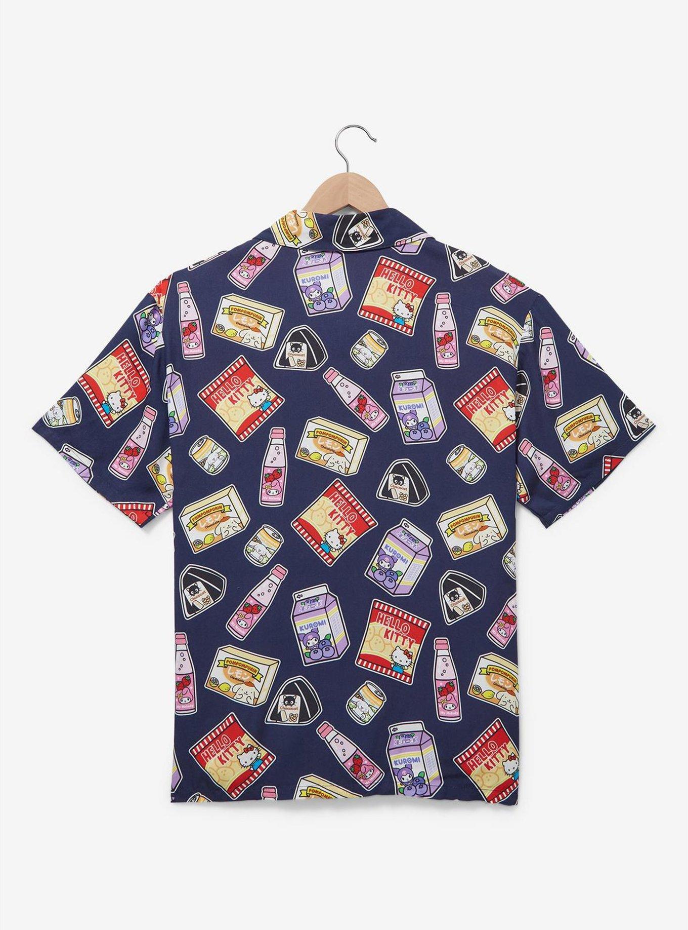 Sanrio Hello Kitty and Friends Kawaii Mart Allover Print Woven Shirt &mdash; BoxLunch Exclusive, NAVY, alternate
