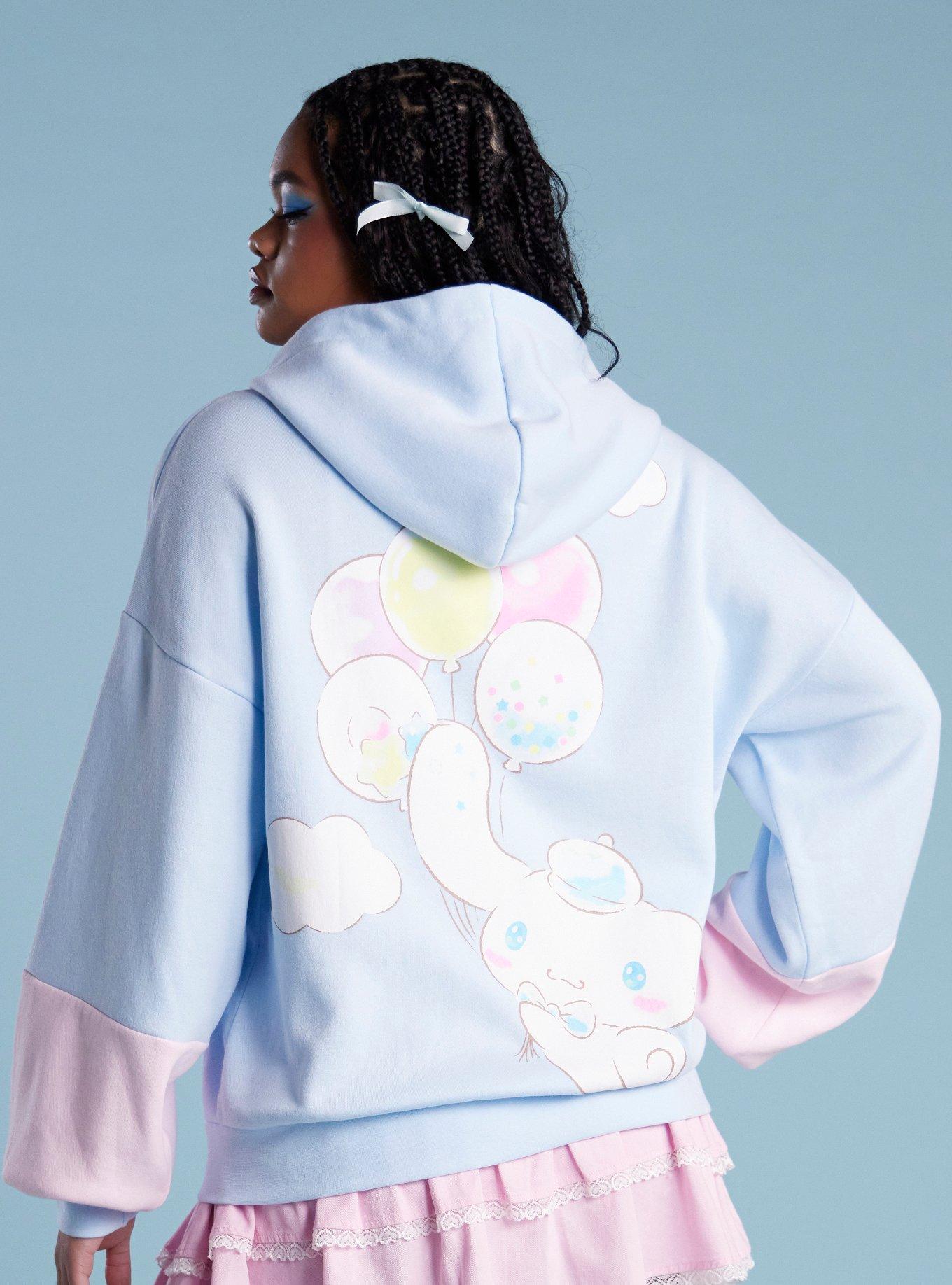 Cinnamoroll Balloons Color-Block Girls Oversized Hoodie, MULTI, alternate