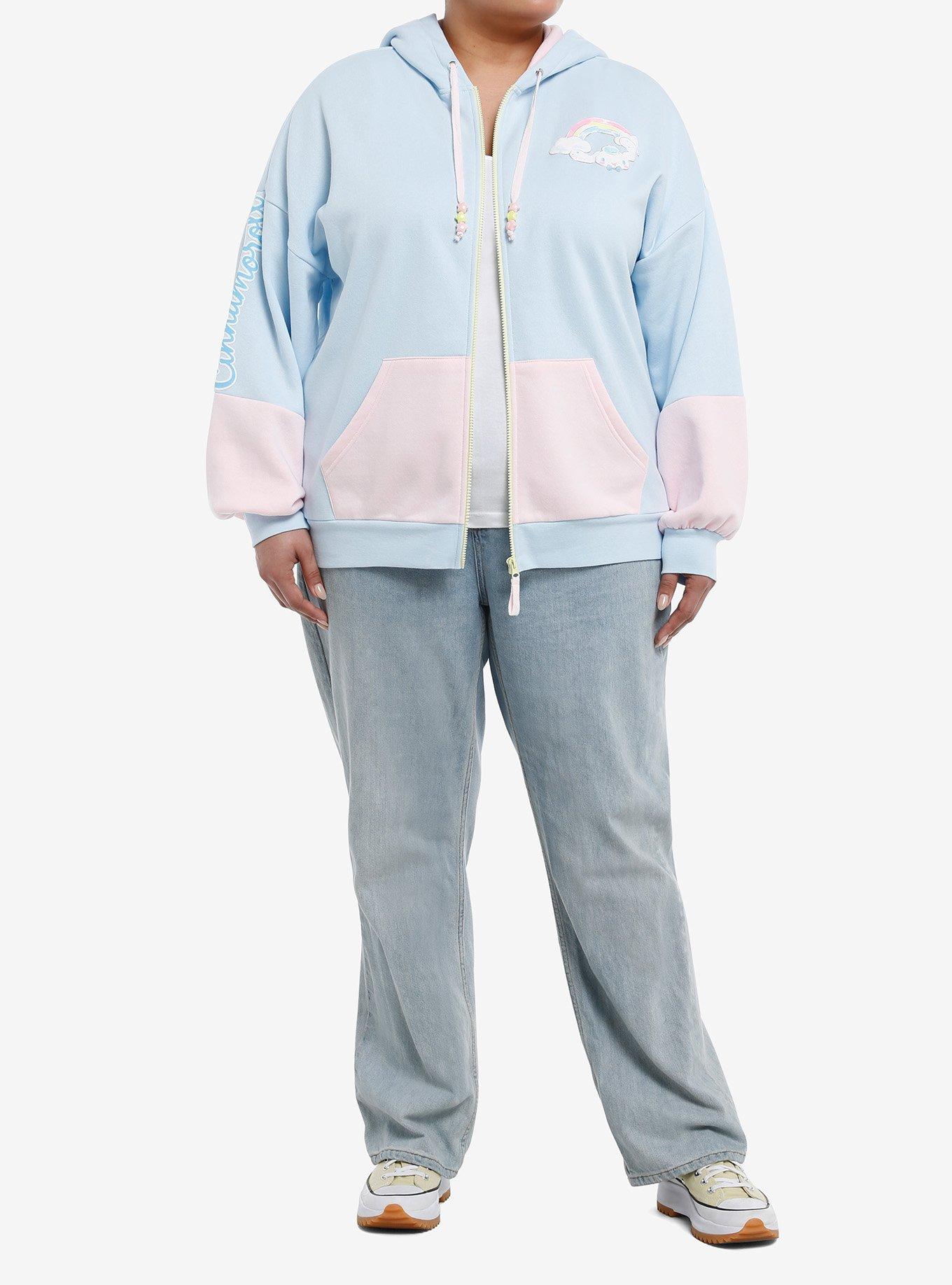 Cinnamoroll Balloons Color-Block Girls Oversized Hoodie Plus Size, MULTI, alternate