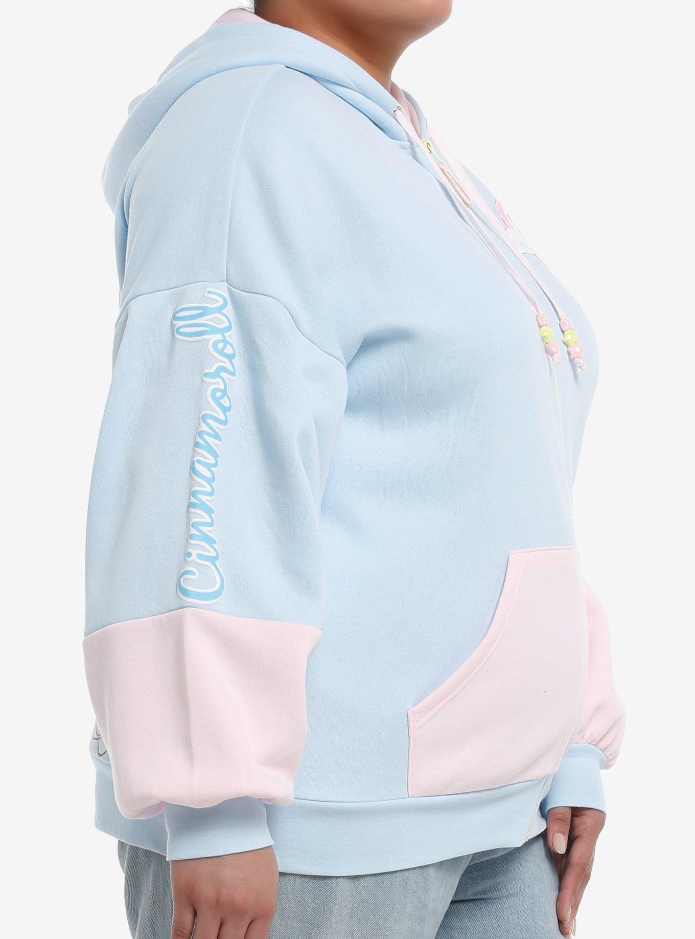 Cinnamoroll Balloons Color-Block Girls Oversized Hoodie Plus Size, MULTI, alternate