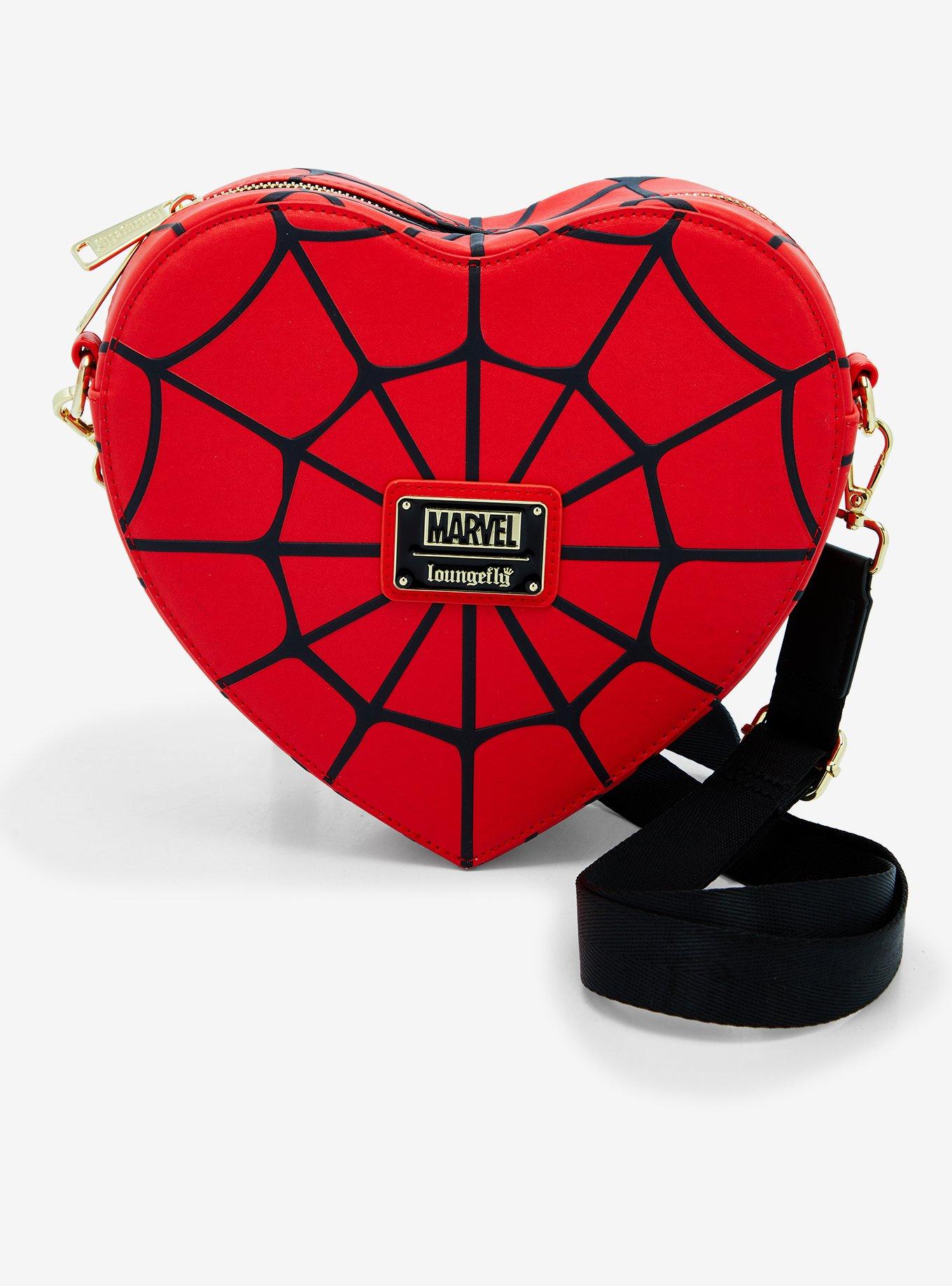 Loungefly Marvel Spider-Man Red Heart Handbag, , alternate