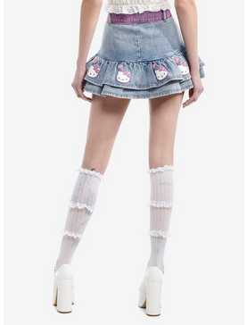 Hello Kitty Pink Heart Belt Denim Mini Skirt, , hi-res