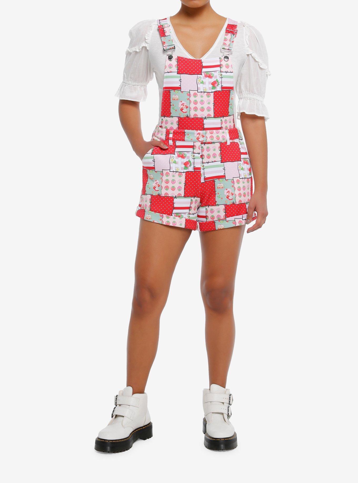 Strawberry Shortcake Patchwork Shortalls, , hi-res