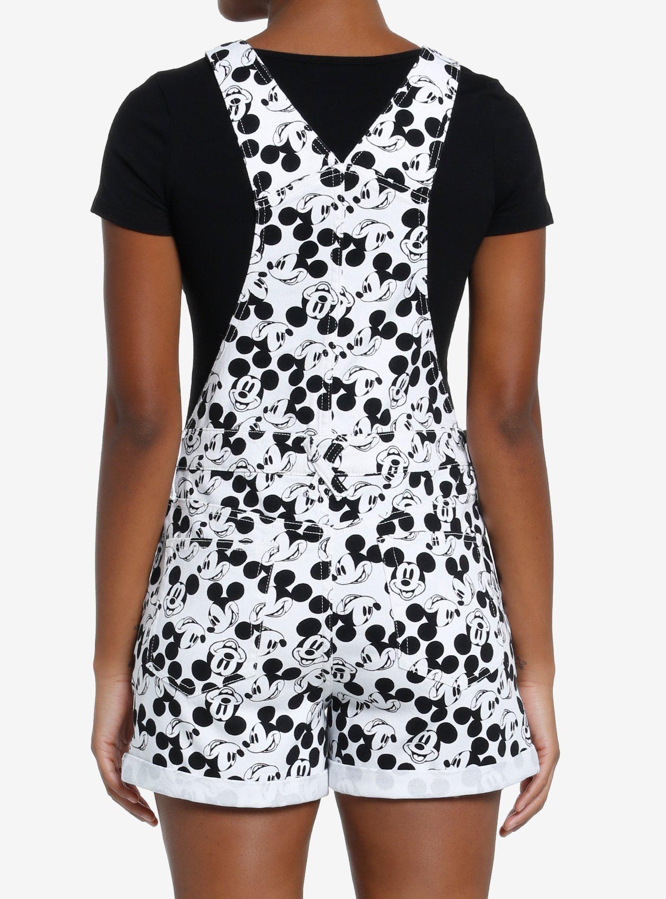 Disney Mickey Mouse Black & White Shortalls, BLACK, alternate