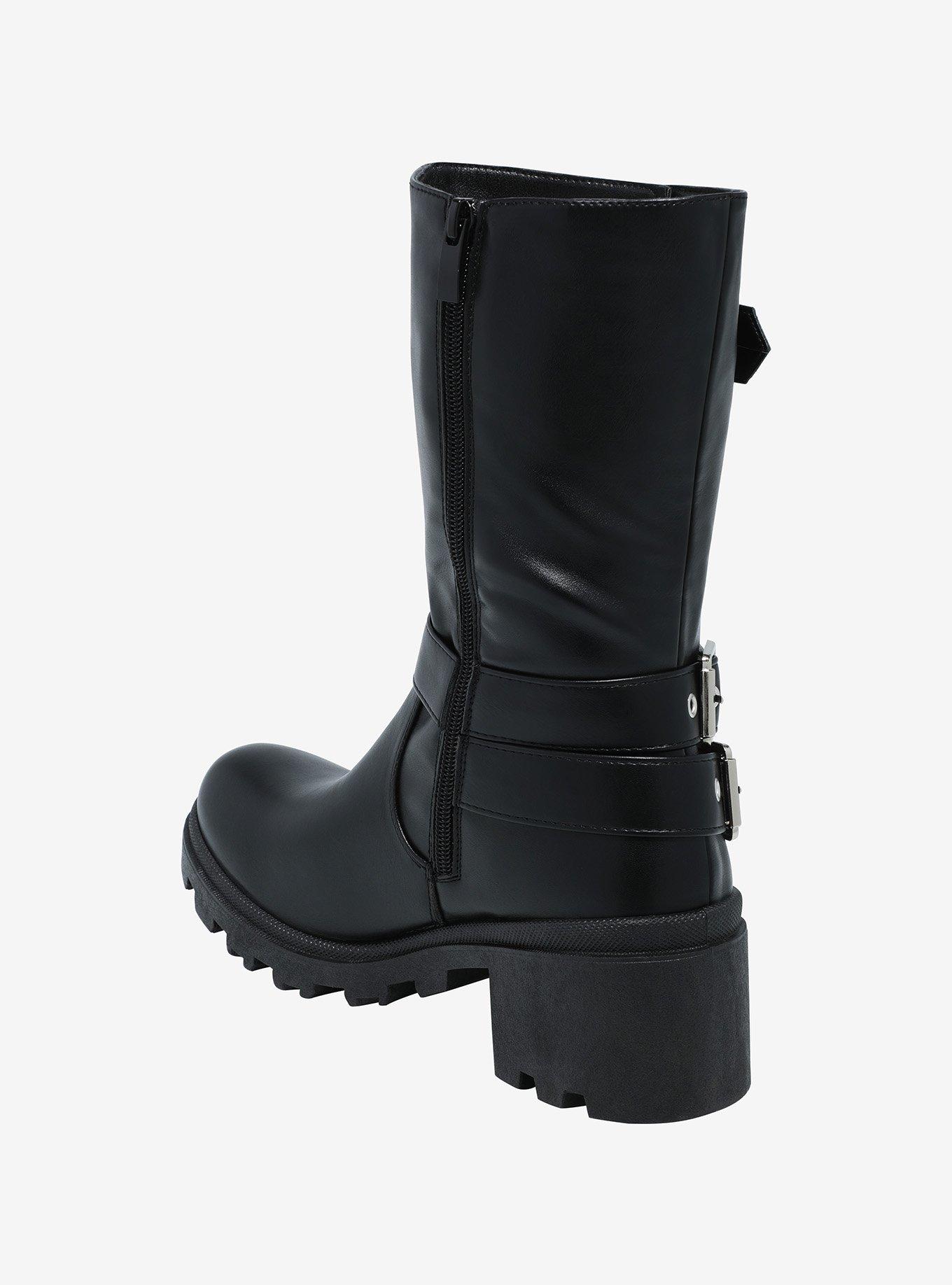 Yoki Black Buckle Boots, MULTI, alternate