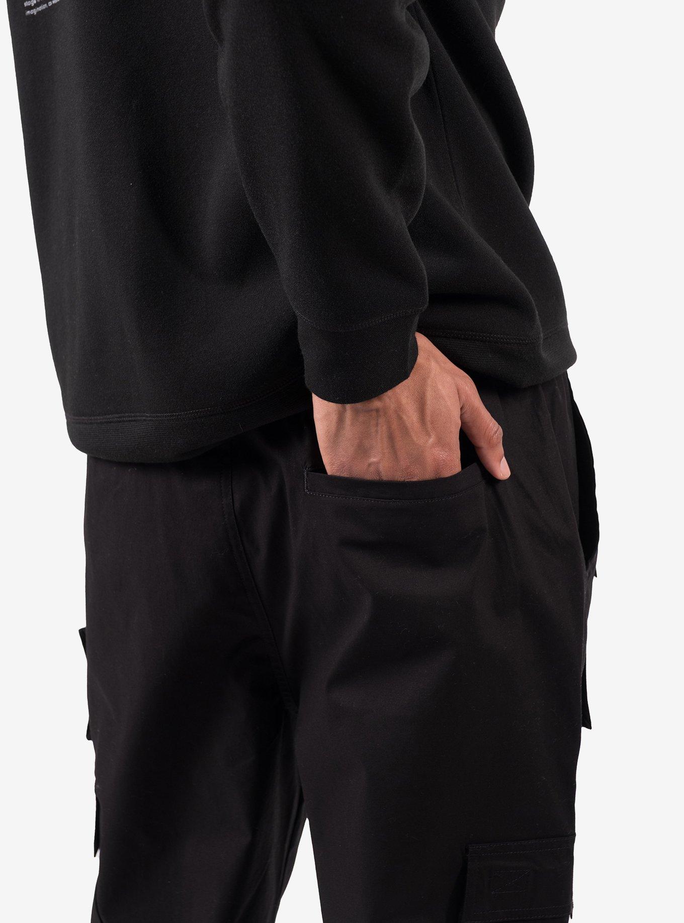 Poplin Multi Pocket Cargo Pant Black, BLACK, alternate