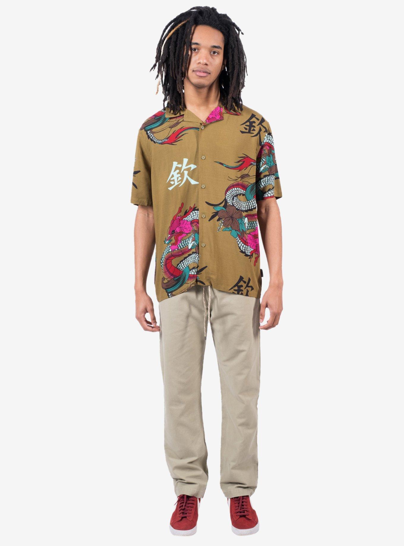 Fierce Dragon Rayon Shirt, Men's Top