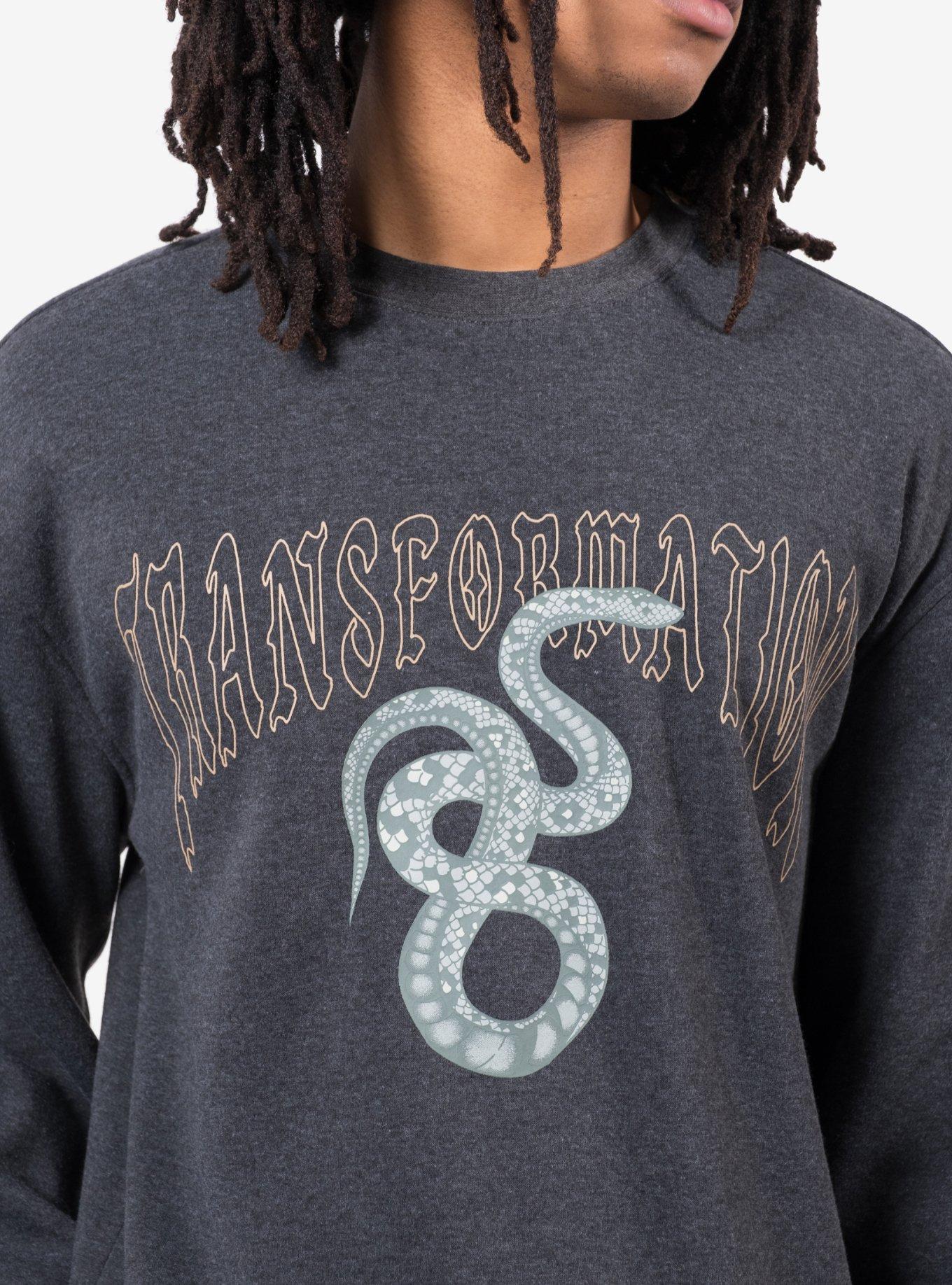 Transformation Snake Crewneck Sweatshirt, GREY, alternate