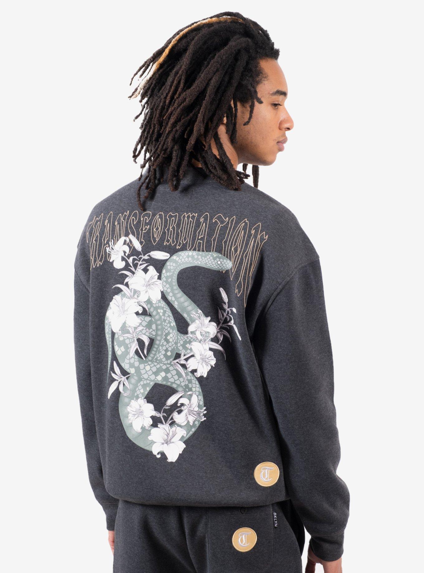 Transformation Snake Crewneck Sweatshirt, GREY, alternate