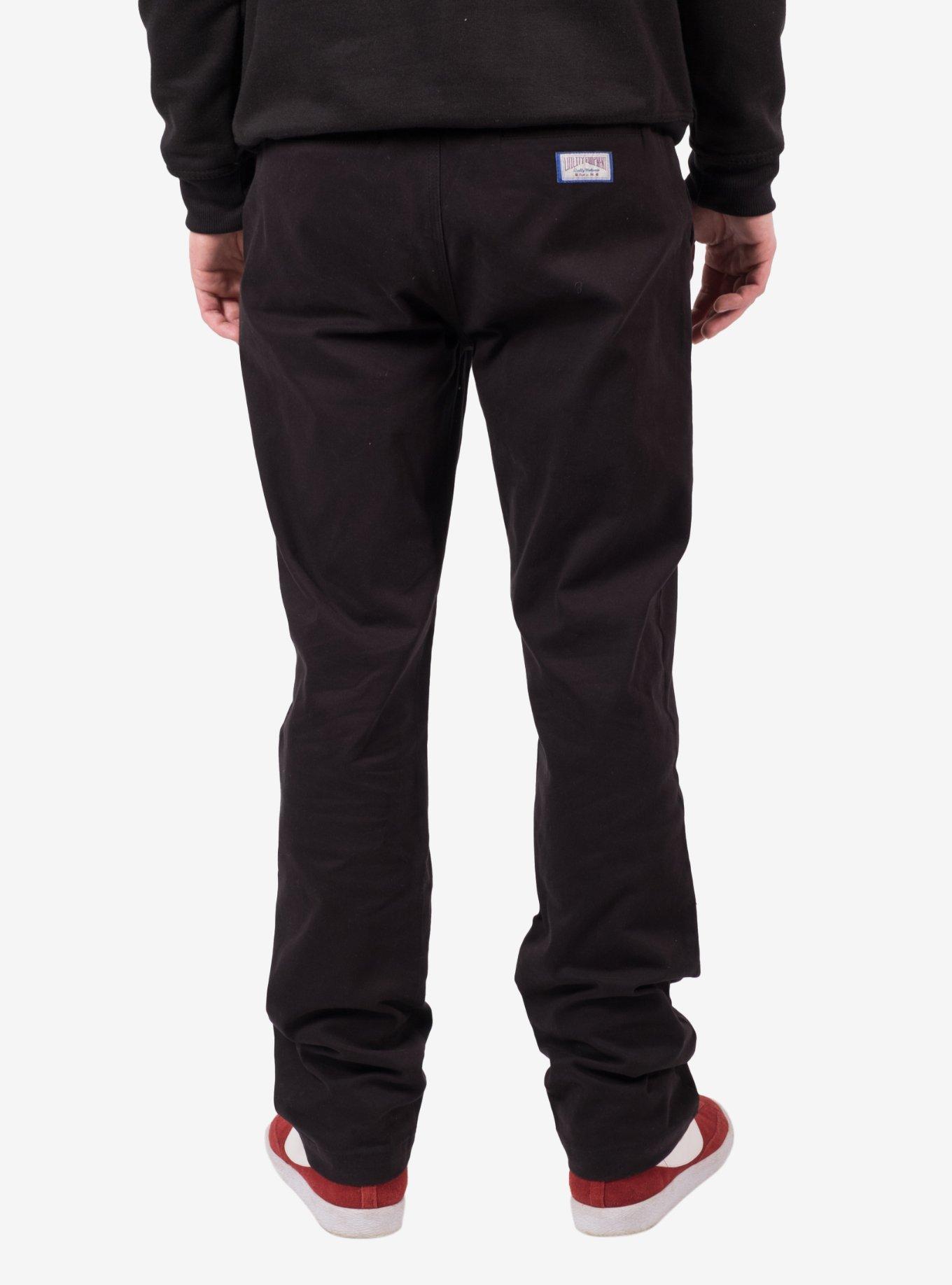 Elastic Waist Drawcord Stretched Twill Chino Black, BLACK, alternate