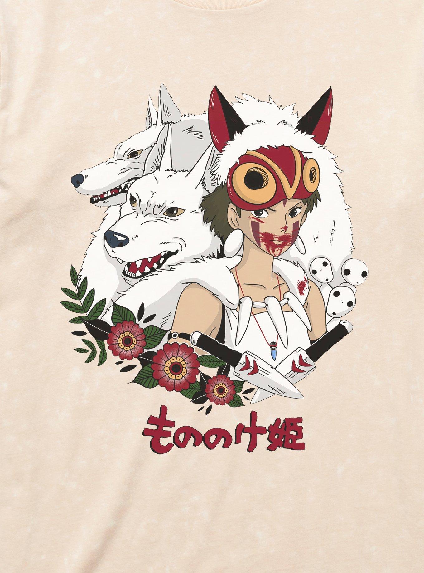 Studio Ghibli Princess Mononoke Wolf Princess Mineral Wash T-Shirt, , hi-res