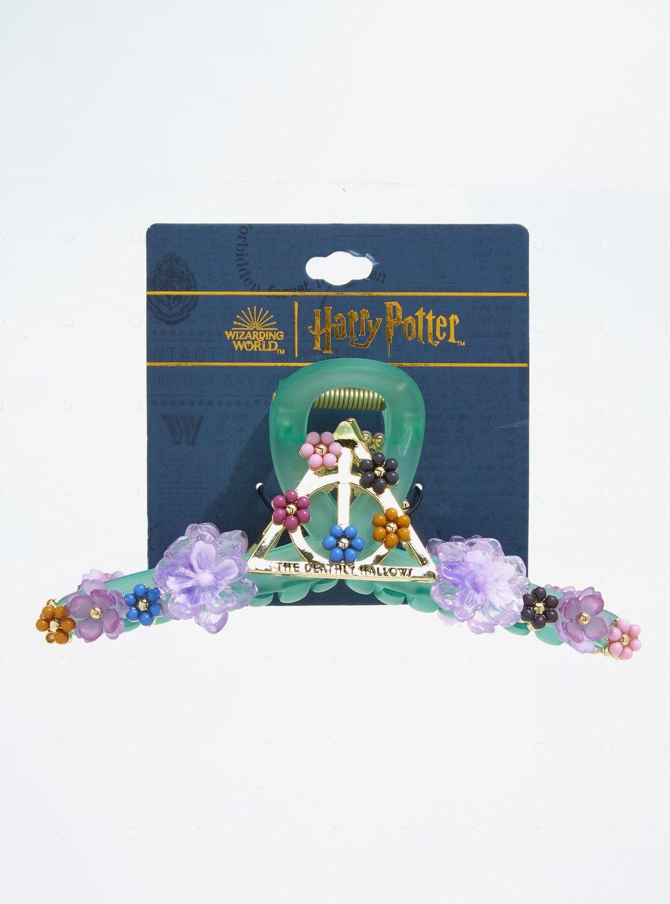 Harry Potter Floral Deathly Hallows Claw Clip - BoxLunch Exclusive, , alternate