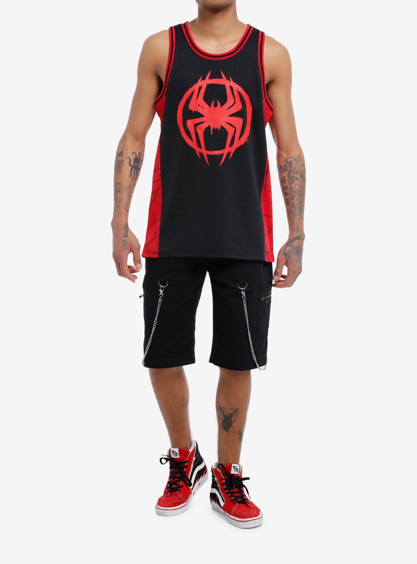 Marvel Spider-Man: Across The Spider-Verse Miles Morales Basketball Jersey, RED, alternate