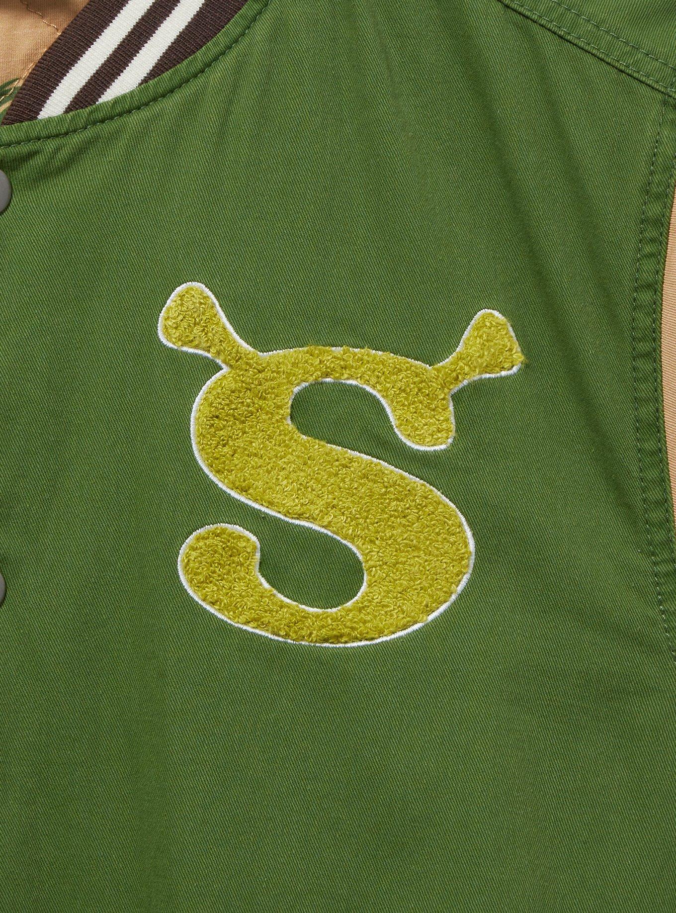DreamWorks Shrek Logo Varsity Jacket - BoxLunch Exclusive, GREEN, alternate