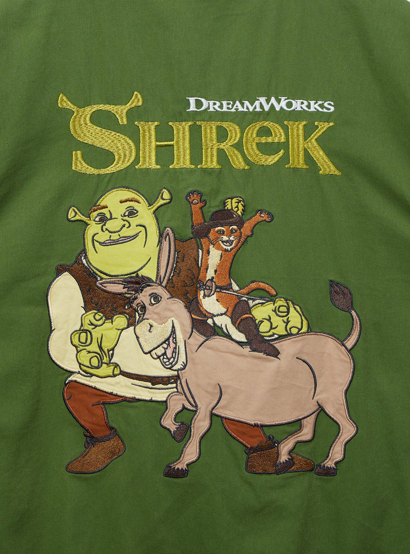 DreamWorks Shrek Logo Varsity Jacket - BoxLunch Exclusive, GREEN, alternate