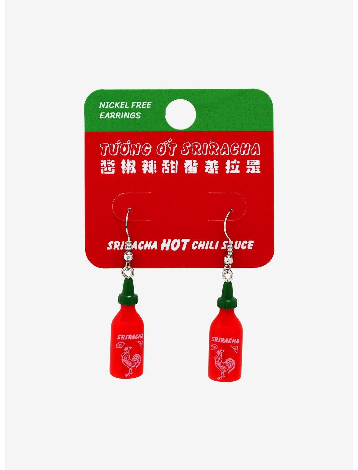 Sriracha Bottle Dangle Earrings