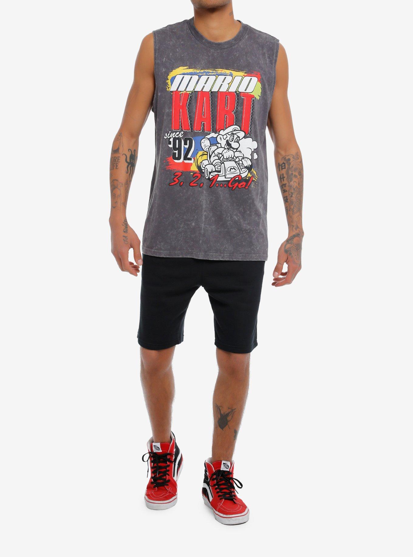Mario Kart 92 Dark Wash Muscle Tank Top, , hi-res