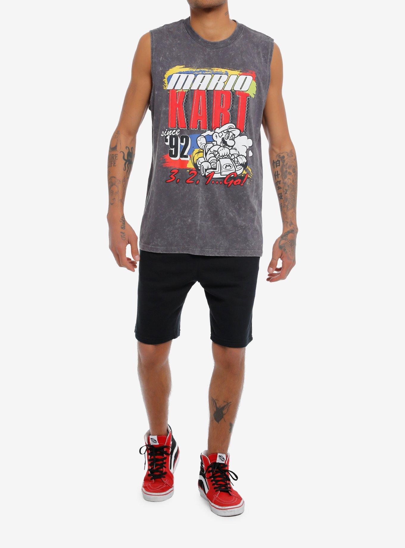 Mario Kart 92 Dark Wash Muscle Tank Top, MULTI, alternate