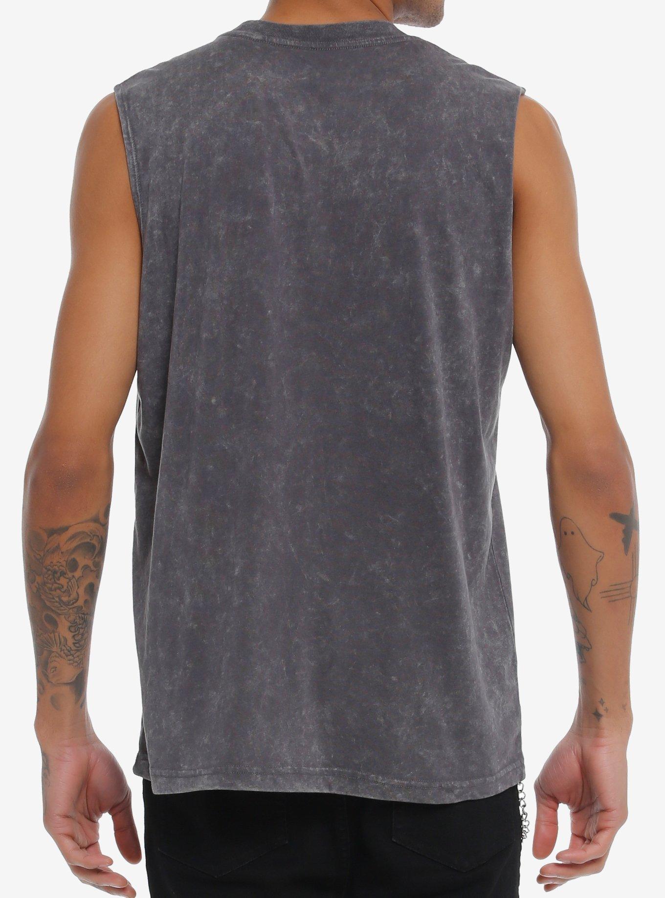 Pokemon Gengar Metal Dark Wash Muscle Tank Top, BLACK, alternate