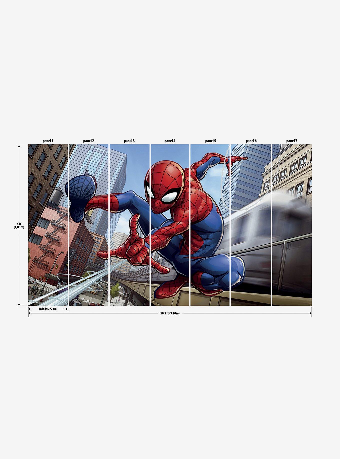 Marvel Spider-Man Blue Peel & Stick Wallpaper Mural, , hi-res