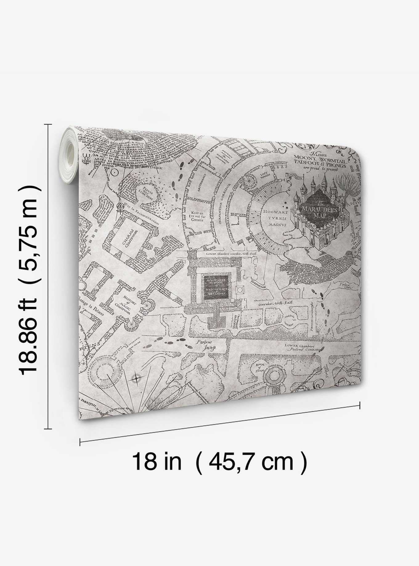 Harry Potter Marauder's Map Grey Peel & Stick Wallpaper, , hi-res