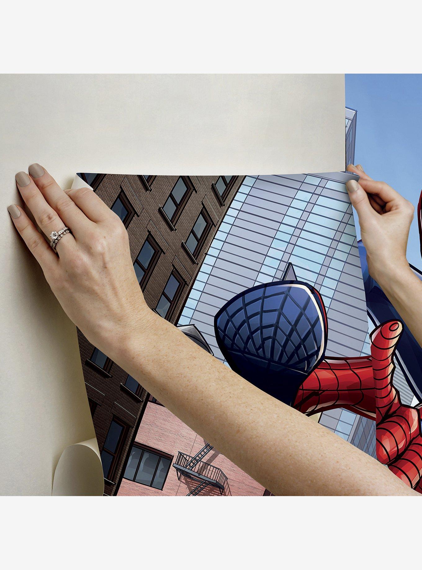 Marvel Spider-Man Blue Peel & Stick Wallpaper Mural, , alternate