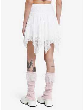 Sweet Society White Lace Rose Hanky Hem Skirt, , hi-res