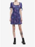 Social Collision Purple & Blue Patchwork Velvet Dress, PURPLE, alternate