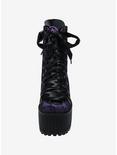 Strange Cvlt Black & Purple Lace Pandora Platform Boots, MULTI, alternate