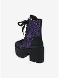 Strange Cvlt Black & Purple Lace Pandora Platform Boots, MULTI, alternate