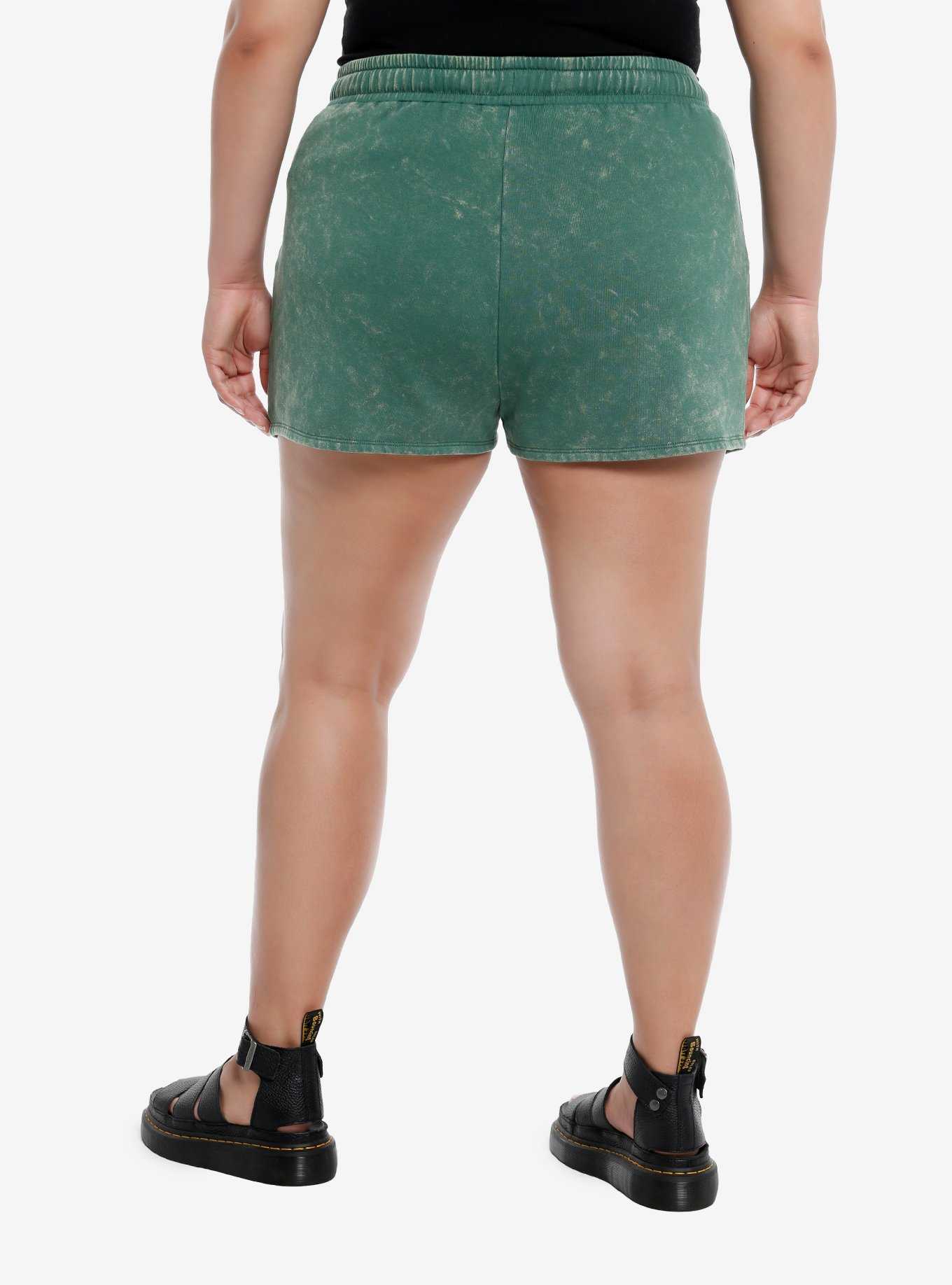 The Lord Of The Rings Lorien Leaf Mineral Wash Girls Lounge Shorts Plus Size, , hi-res