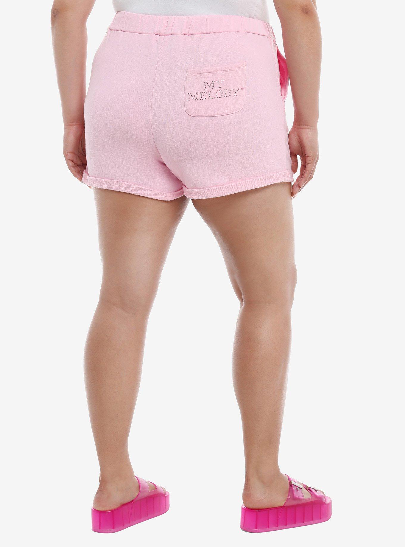 My Melody Rhinestone Girls Lounge Shorts Plus Size, PINK, alternate