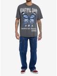 Social Collision® Beautiful Error Butterfly Oversized T-Shirt, BLUE, alternate