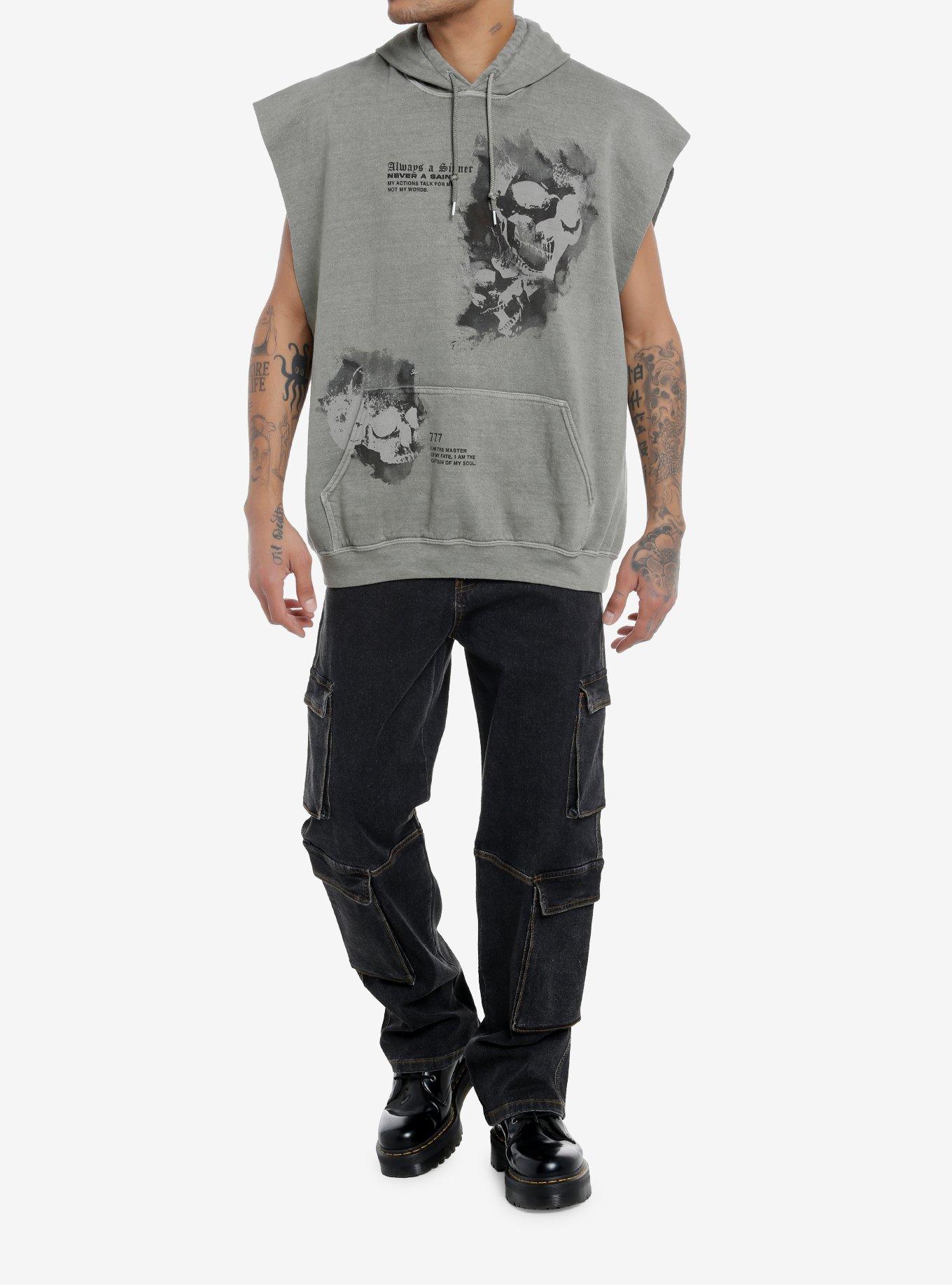 Social Collision® Always A Sinner Sleeveless Hoodie, , hi-res