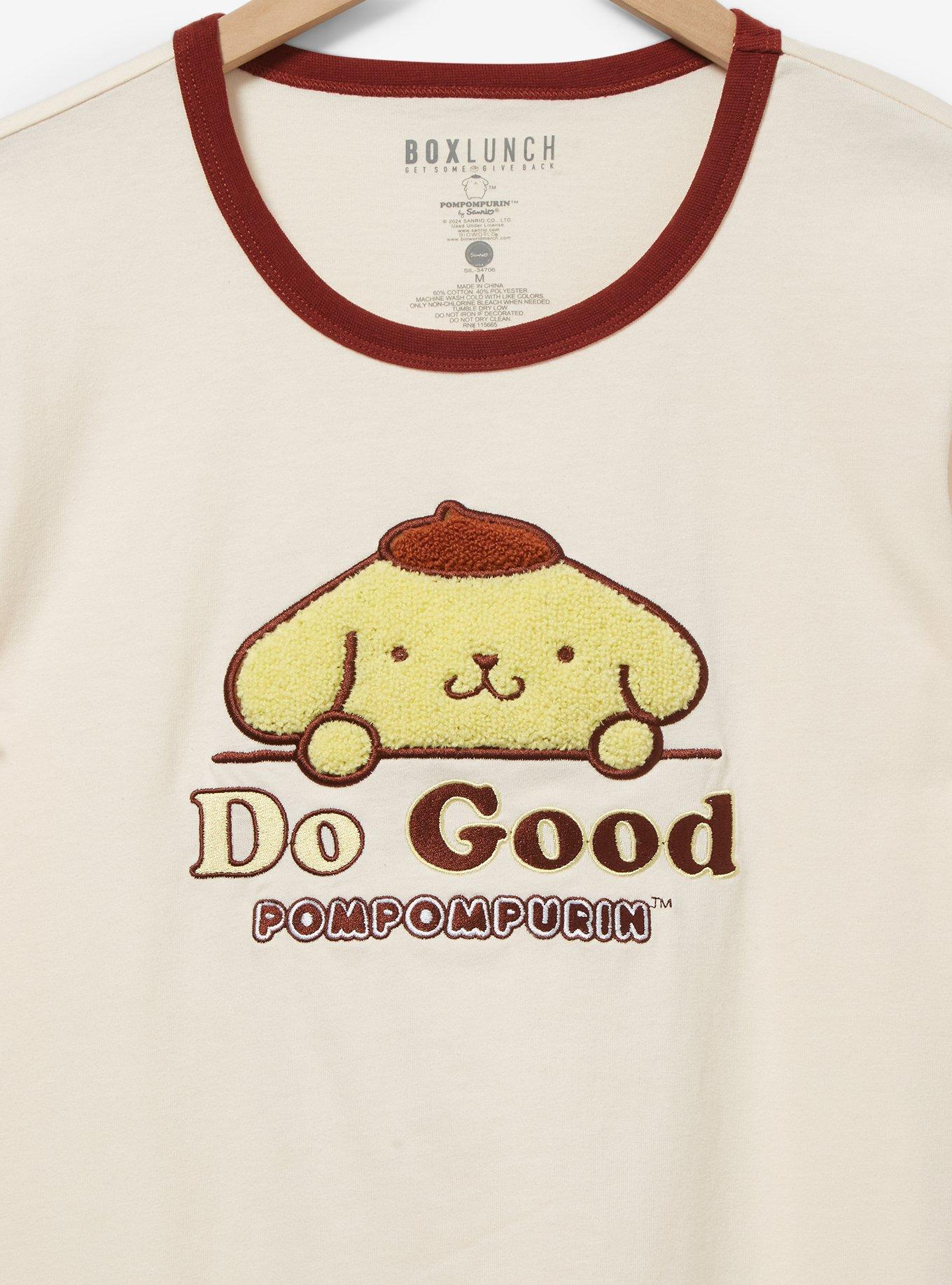 Sanrio Pompompurin Do Good Women's Ringer T-Shirt - BoxLunch Exclusive, OFF WHITE, alternate